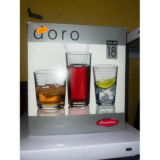 SET 18 PZS VASOS DE CRISTAL