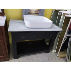 MUEBLE DE BAÑO CON PILA DE MADERA MEXICANA NEGRO